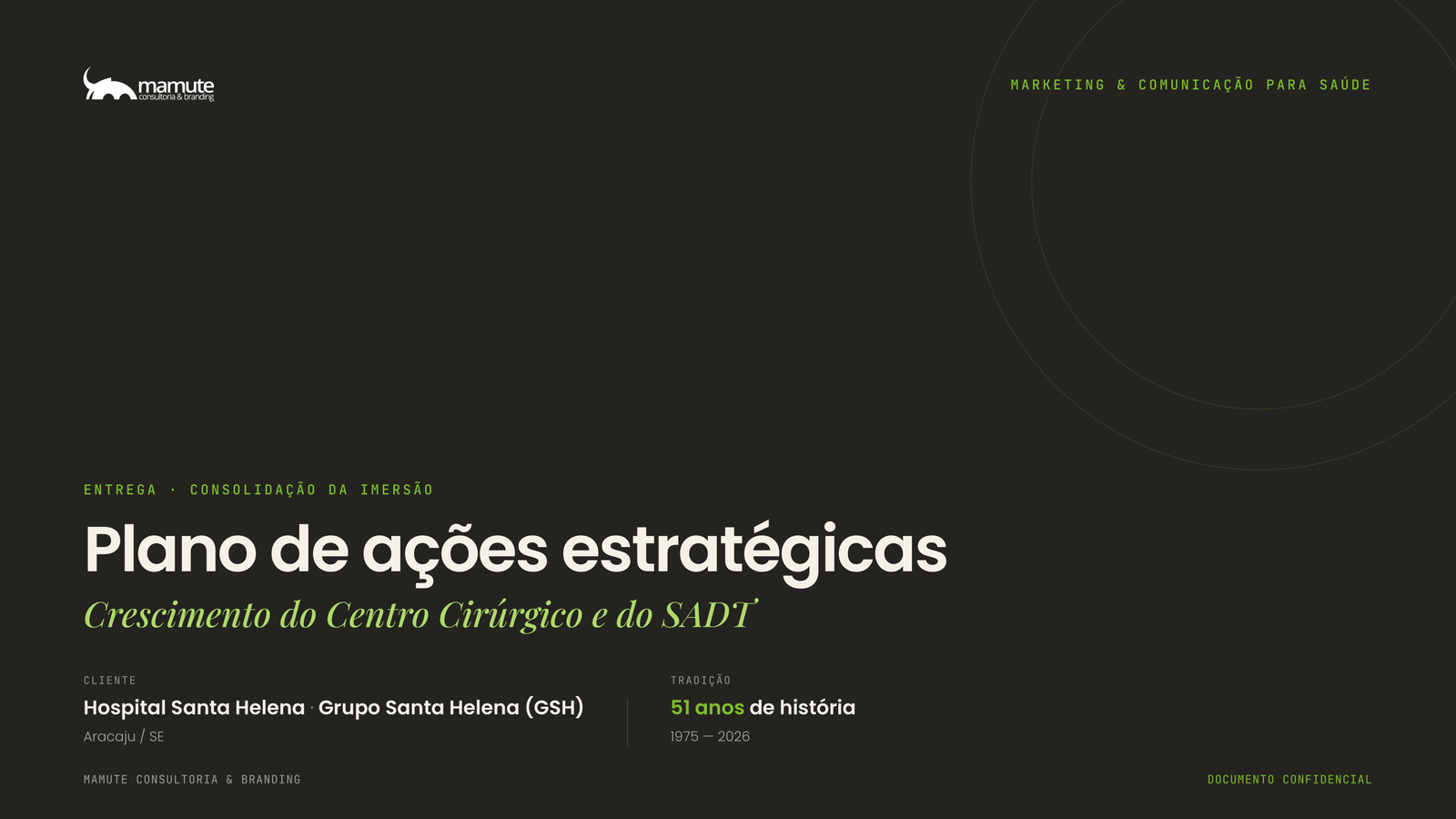 Página 01 da apresentação Plano de Ações Estratégicas Santa Helena