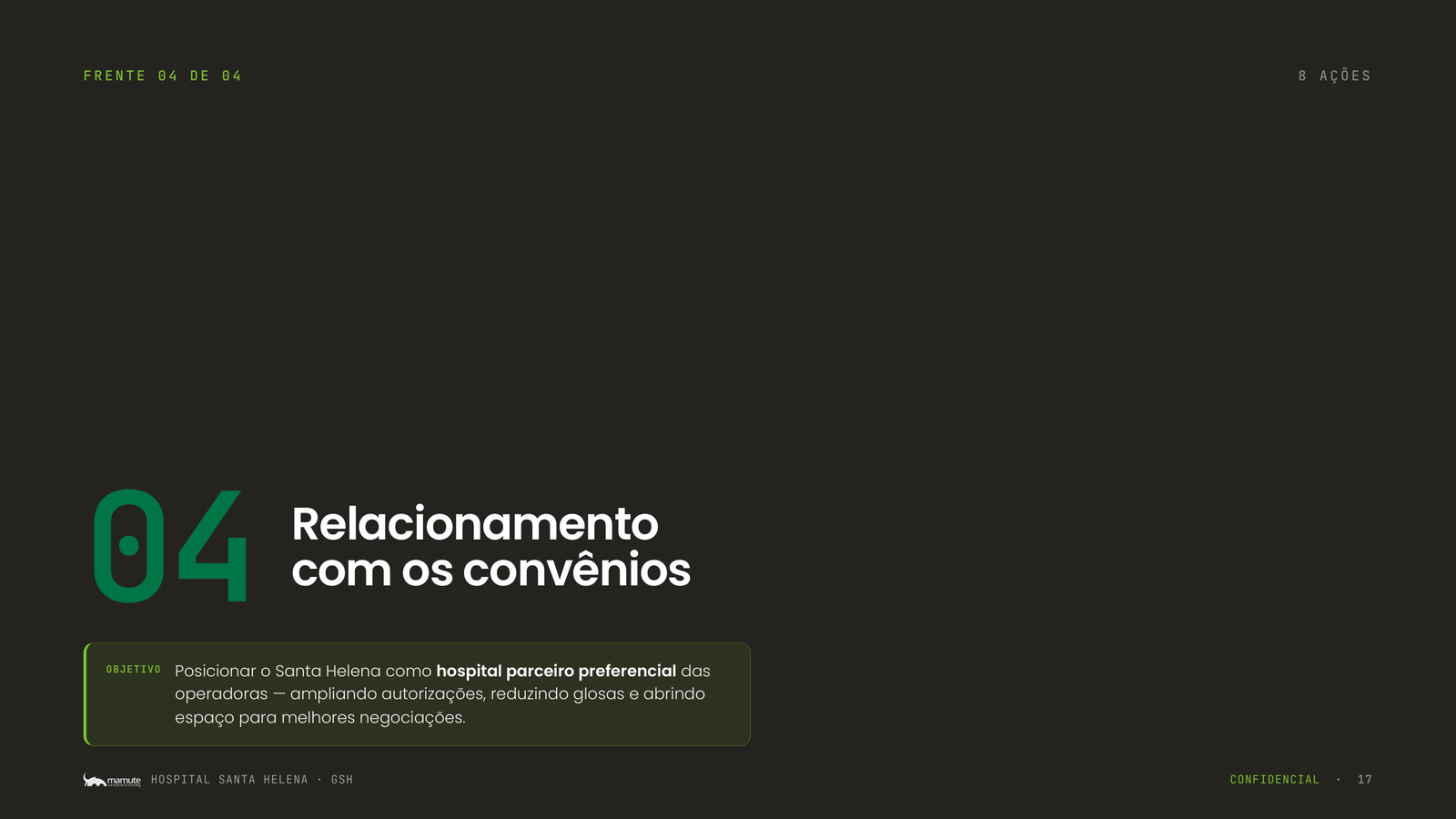 Página 17 da apresentação Plano de Ações Estratégicas Santa Helena